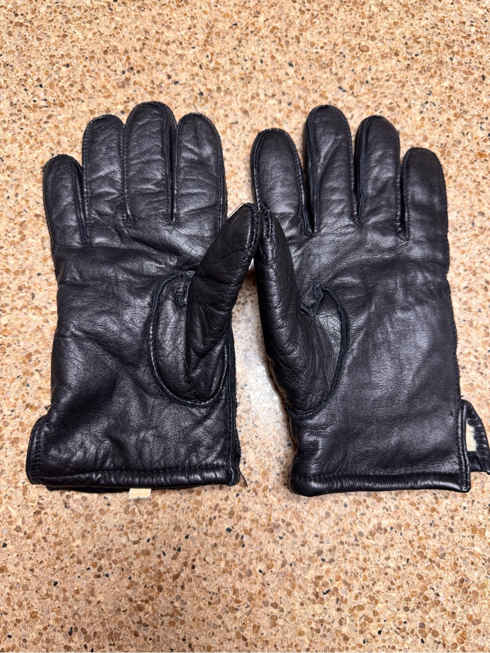 Men's Black Leather Gloves - Classic Winter Accessory - Unknown Source